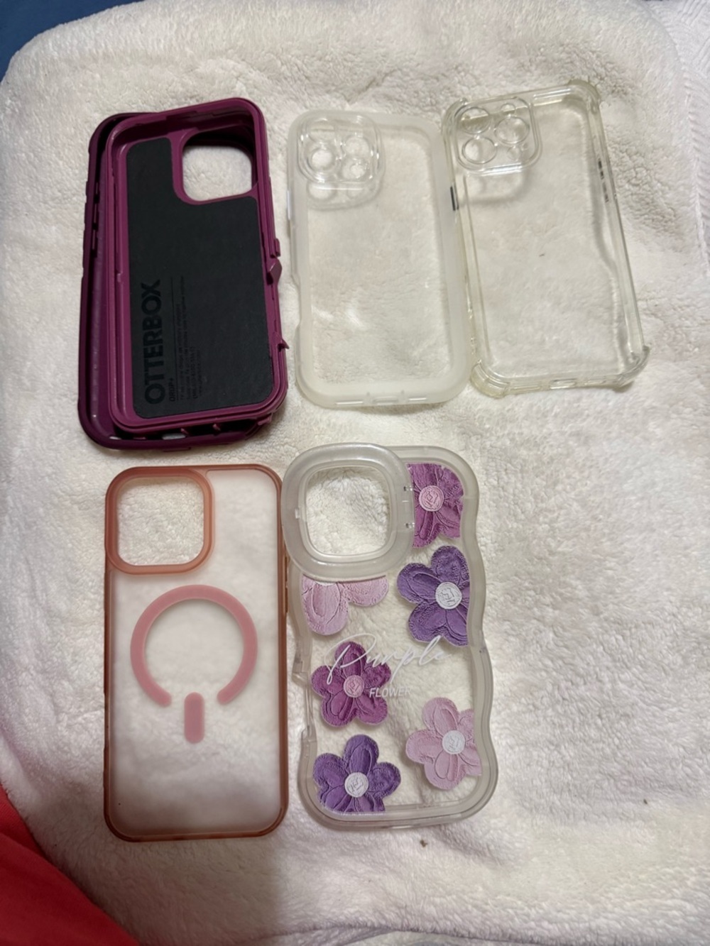 Iphone 16 Pro Max OtterBox Purple & Clear Floral iPhone Case Set